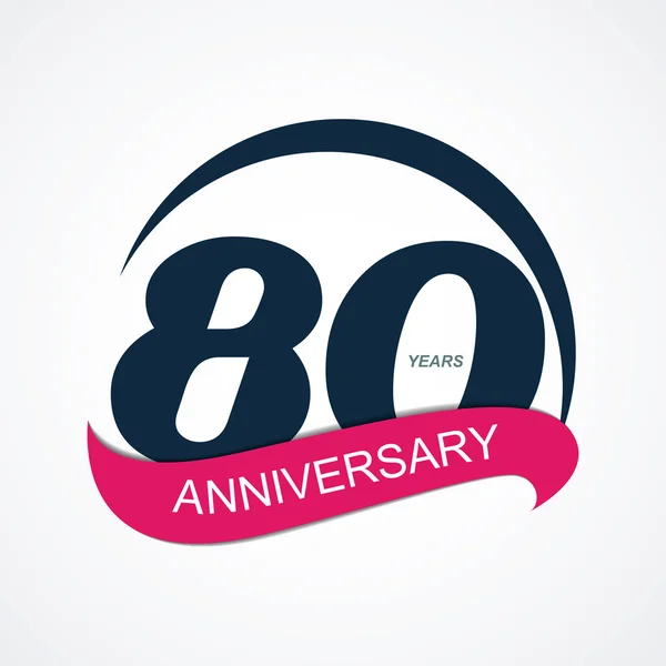 Logo de la plantilla 80 Aniversario Vector Ilustración — Archivo Imágenes Vectoriales