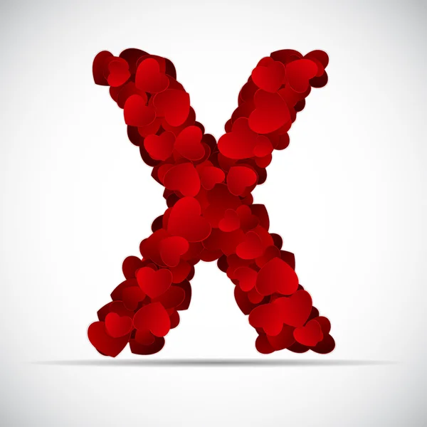 Valentine Day Alphabet of Hearts Vector Illustration — Stock Vector