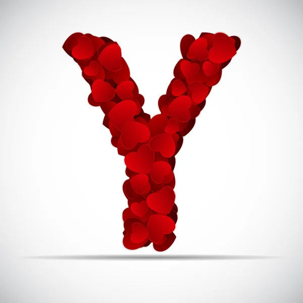 Día de San Valentín Alfabeto de corazones Vector Ilustración — Vector de stock