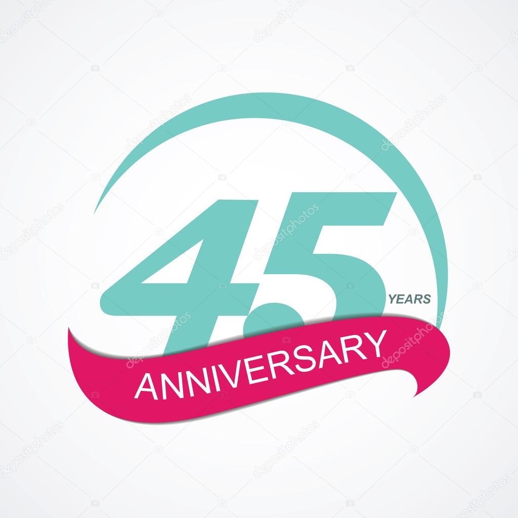 Template Logo 45 Anniversary Vector Illustration