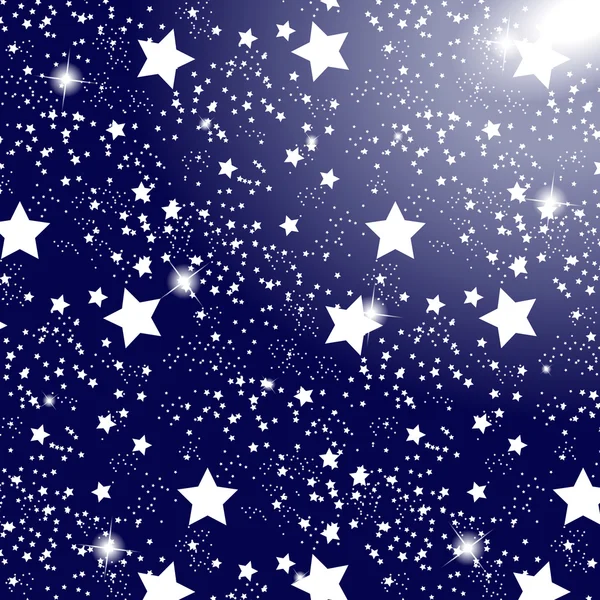 Cielo estrellado sobre fondo azul. Ilustración vectorial . — Vector de stock