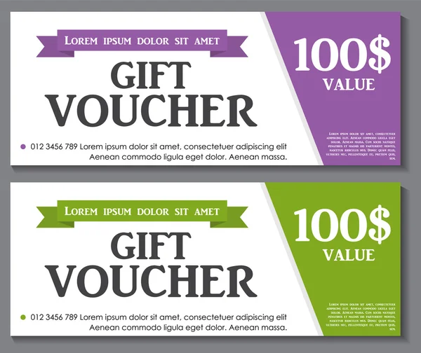 Gift Voucher Template with Sample Text Vector Illustration — Stock Vector