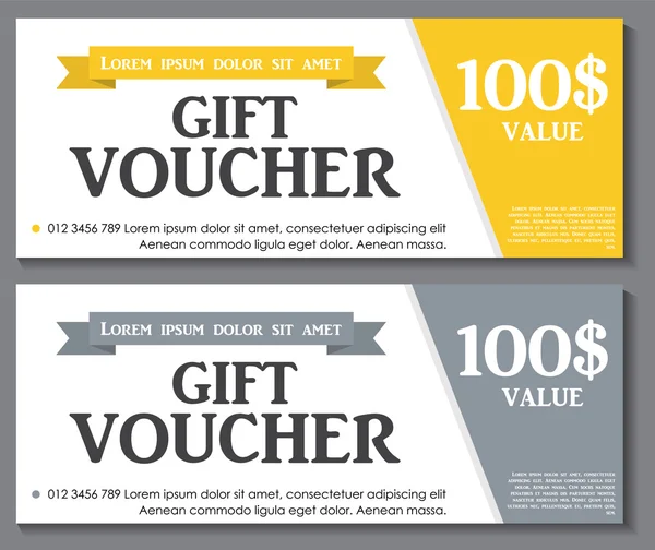 Gift Voucher Template with Sample Text Vector Illustration — Stock Vector