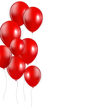 Kırmızı Balonlar, vektör çizim seti