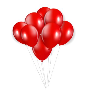 Kırmızı Balonlar, vektör çizim seti
