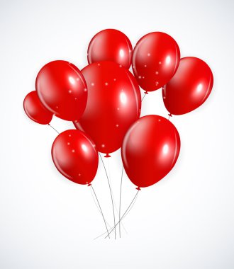 Kırmızı Balonlar, vektör çizim seti