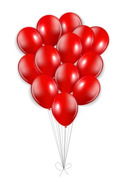 Kırmızı Balonlar, vektör çizim seti