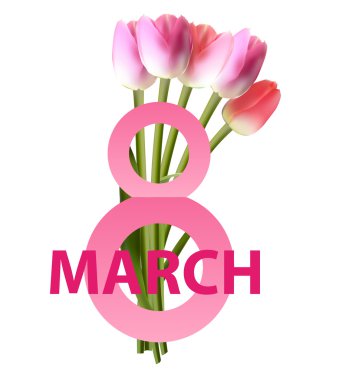 Poster 8 Mart kartı vektör çizim