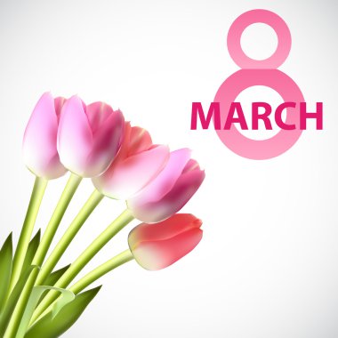 Poster 8 Mart kartı vektör çizim