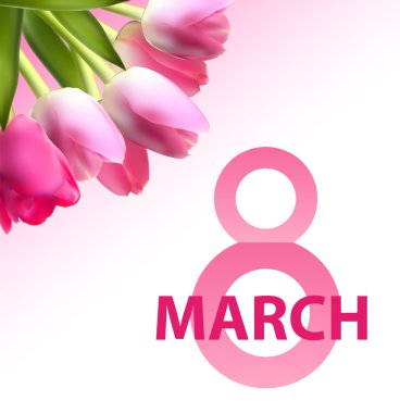 Poster 8 Mart kartı vektör çizim