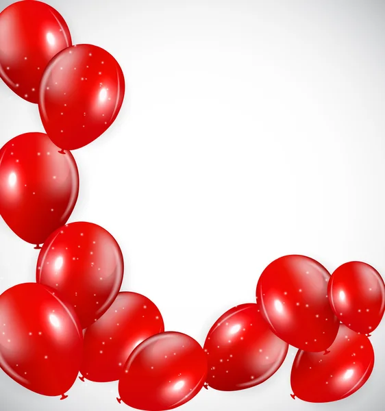 Ensemble de ballons rouges, illustration vectorielle — Image vectorielle