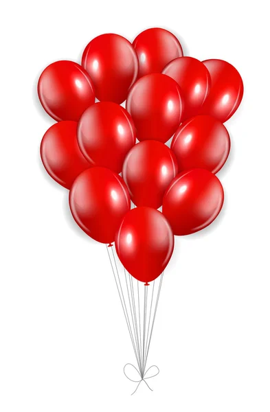 Набор красных шаров, векторная иллюстрация — стоковый вектор
