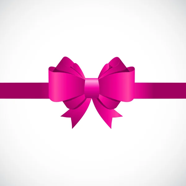 Gift Card with Pink Bow and Ribbon Vector Illustration — Stock Vector