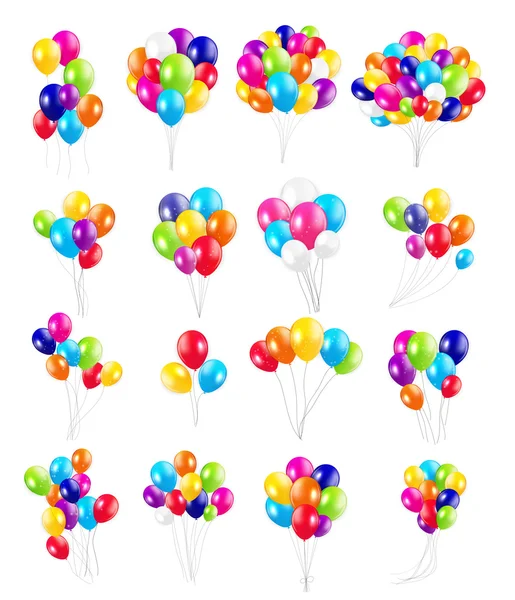 Conjunto de globos de colores, ilustración vectorial . — Vector de stock