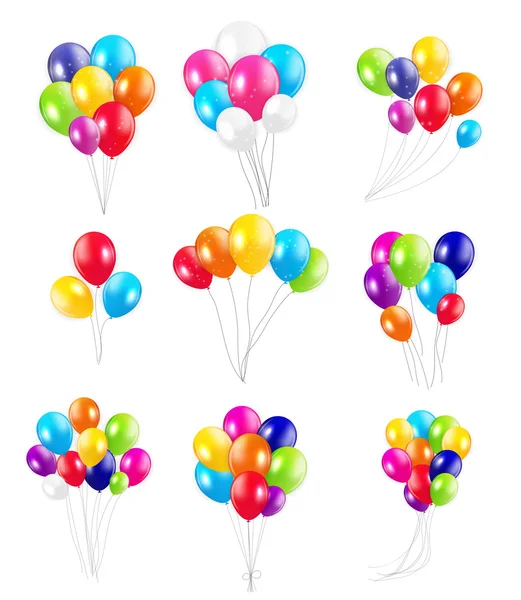 Set of Colored Balloons, Vector Illustration. — Stock Vector