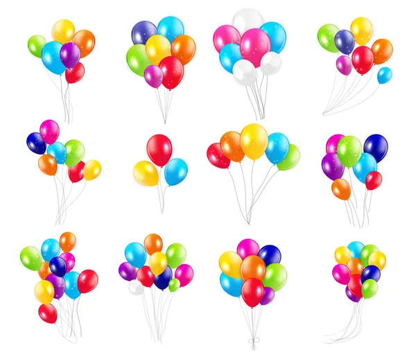 Set of Colored Balloons, Vector Illustration. — Stock Vector