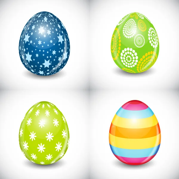 Beautiful Easter Egg Set Vector Illustration — Stock Vector