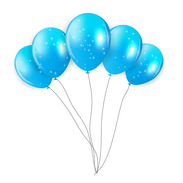 Blue Balloons, Vector Illustration. — Stock Vector