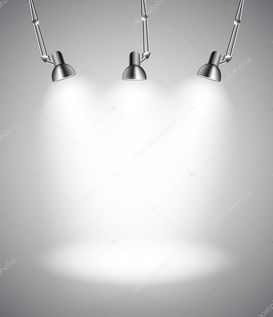 Background with Lighting Lamp. Empty Space for Your Text or Obje