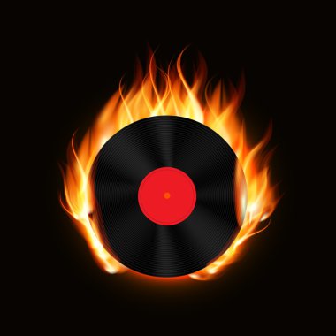 Yangın vektör çizim ile soyut müzik arka plan