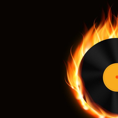 Yangın vektör çizim ile soyut müzik arka plan