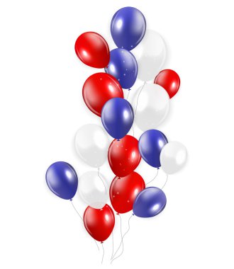 Kırmızı Balonlar, vektör çizim seti.