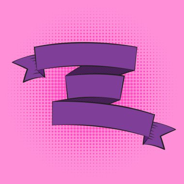 Pop Art stil vektör çizim güzel şerit etiket