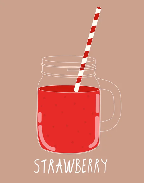 Frischer Erdbeer-Smoothie. Gesunde Ernährung. Vektorillustration — Stockvektor