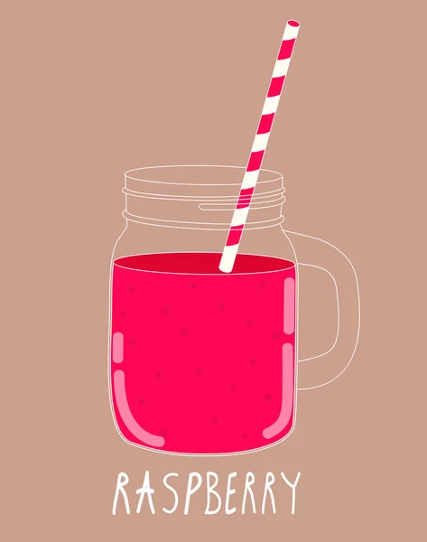 Smoothie framboise frais. Nourriture saine. Illustration vectorielle — Image vectorielle