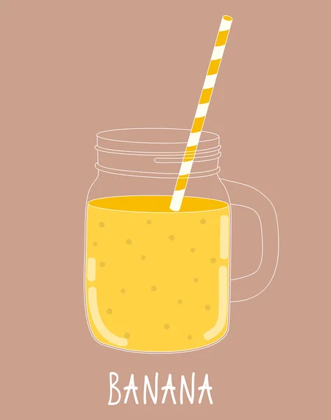 Smoothie aux bananes fraîches. Nourriture saine. Illustration vectorielle — Image vectorielle