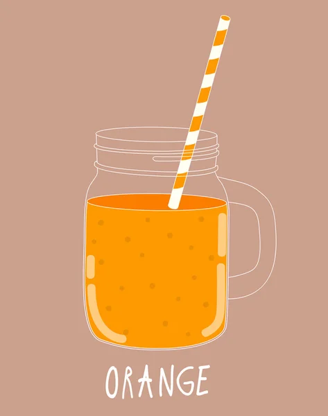 Frischer Orangen-Smoothie. Gesunde Ernährung. Vektorillustration — Stockvektor