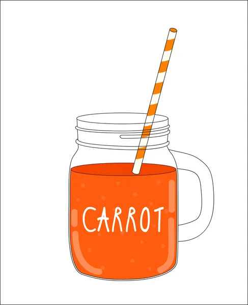 Smoothie aux carottes fraîches. Nourriture saine. Illustration vectorielle — Image vectorielle