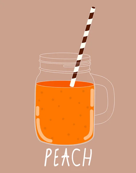 Smoothie aux pêches fraîches. Nourriture saine. Illustration vectorielle — Image vectorielle