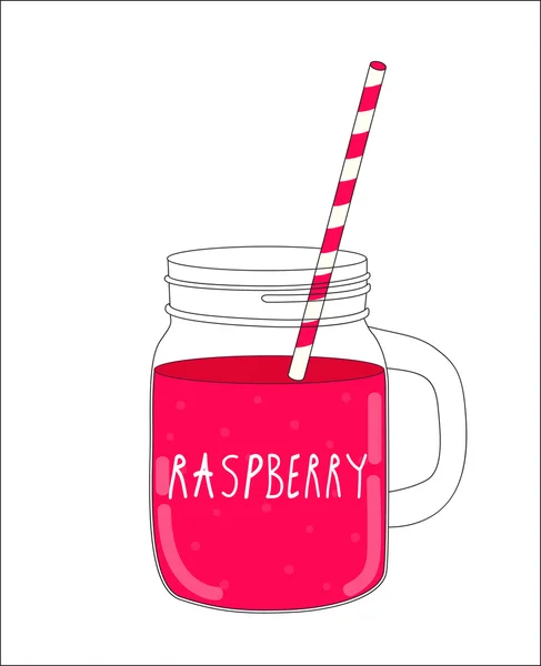 Färska hallon Smoothie. Hälsosam mat. Vektor Illustration — Stock vektor