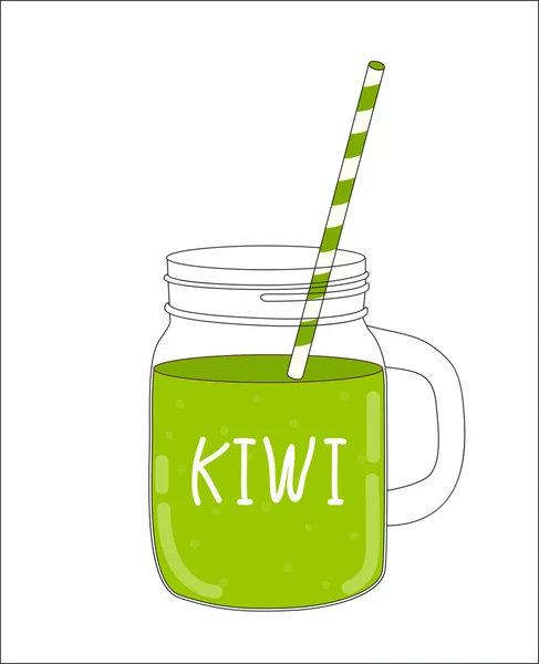 Smoothie Kiwi frais. Nourriture saine. Illustration vectorielle — Image vectorielle
