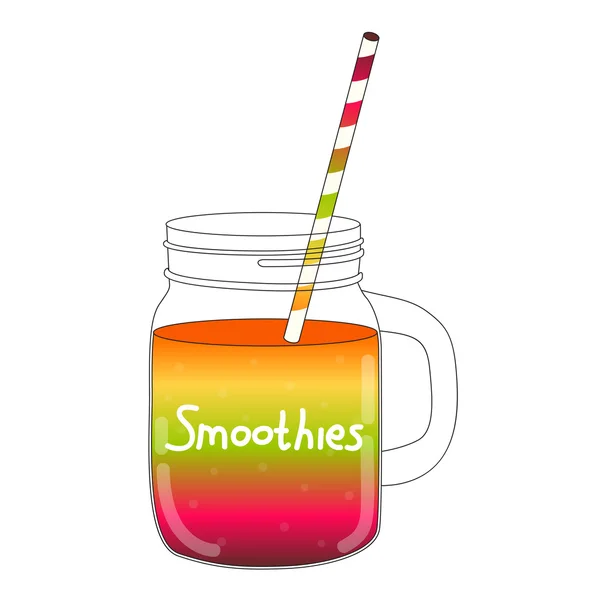 Frischer Smoothie. Gesunde Ernährung. Vektorillustration — Stockvektor