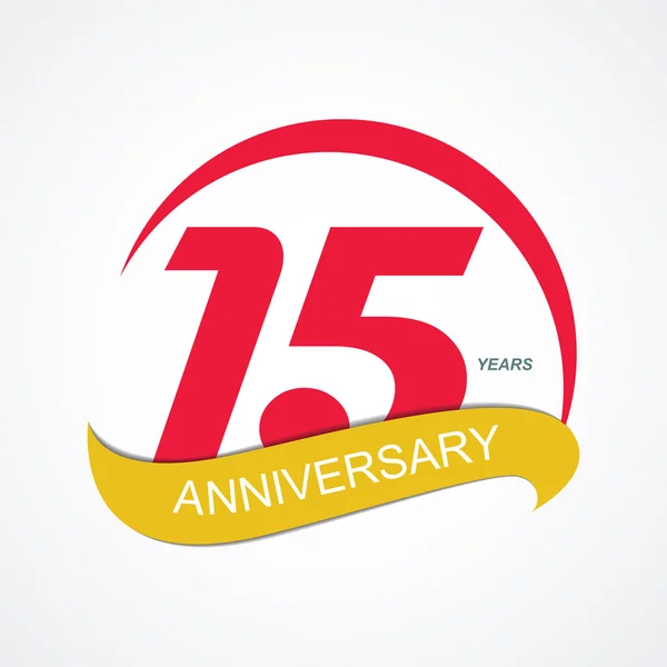 Template Logo 15 Anniversary Vector Illustration — Stock Vector