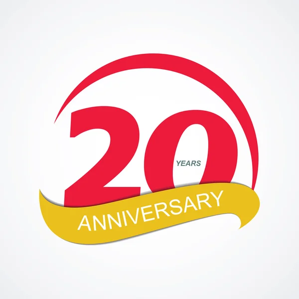 Template Logo 20 Anniversary Vector Illustration — Stock Vector