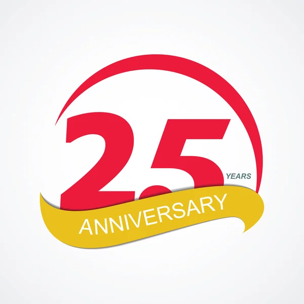 Logo de la plantilla 25 aniversario Vector Ilustración — Archivo Imágenes Vectoriales