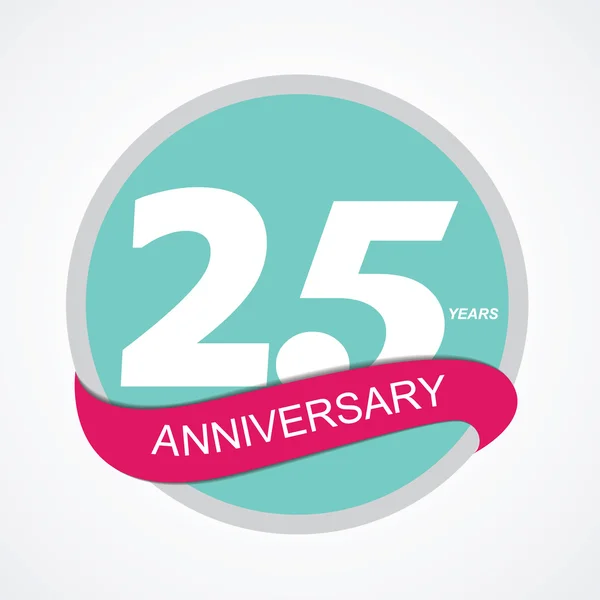 Template Logo 25 Anniversary Vector Illustration — Stock Vector