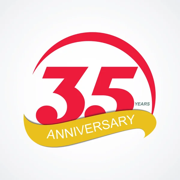 Template Logo 35 Anniversary Vector Illustration — Stock Vector