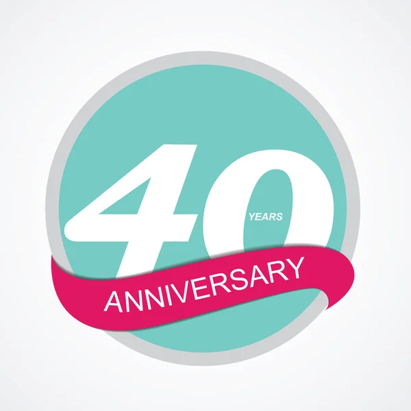 Modèle Logo 40 Illustration vectorielle anniversaire — Image vectorielle