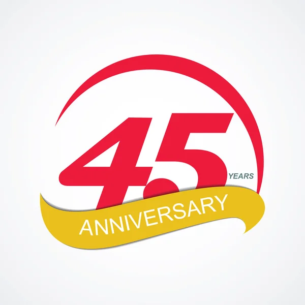 Template Logo 45 Anniversary Vector Illustration — Stock Vector