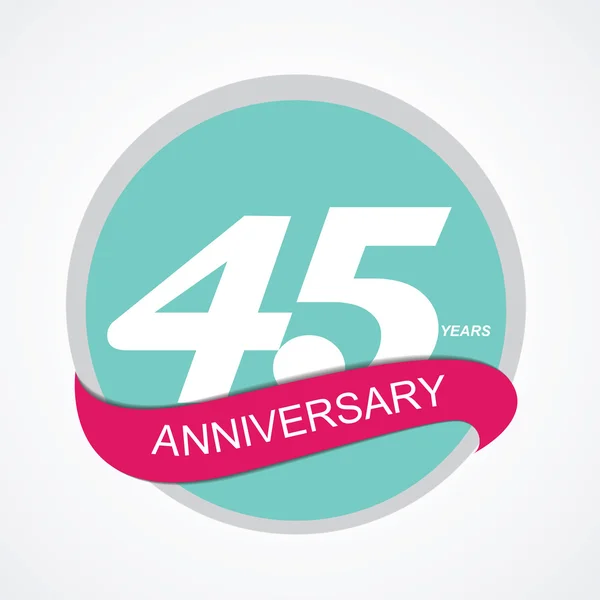 Modelo Logo 45 Aniversário Vector Ilustração —  Vetores de Stock