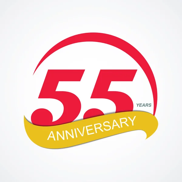 Template Logo 55 Anniversary Vector Illustration — Stock Vector