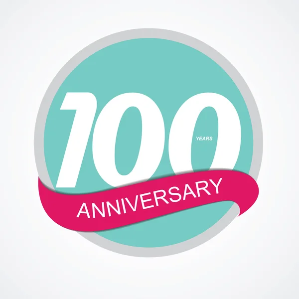 Illustrazione vettoriale del logo del modello 100 Anniversario — Vettoriale Stock