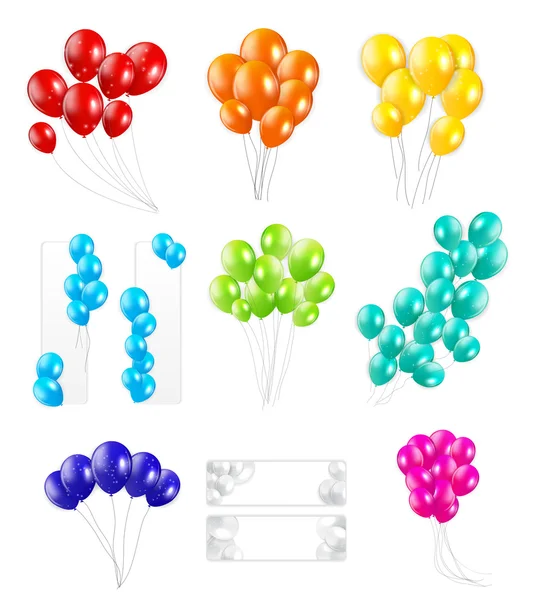 Set of Color Balloons, Vector Illustration — Stock Vector