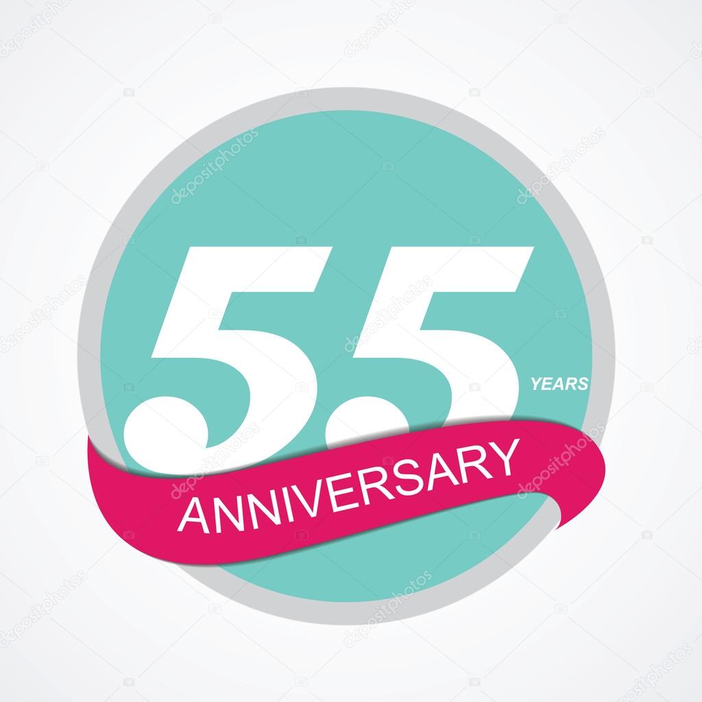 Template Logo 55 Anniversary Vector Illustration