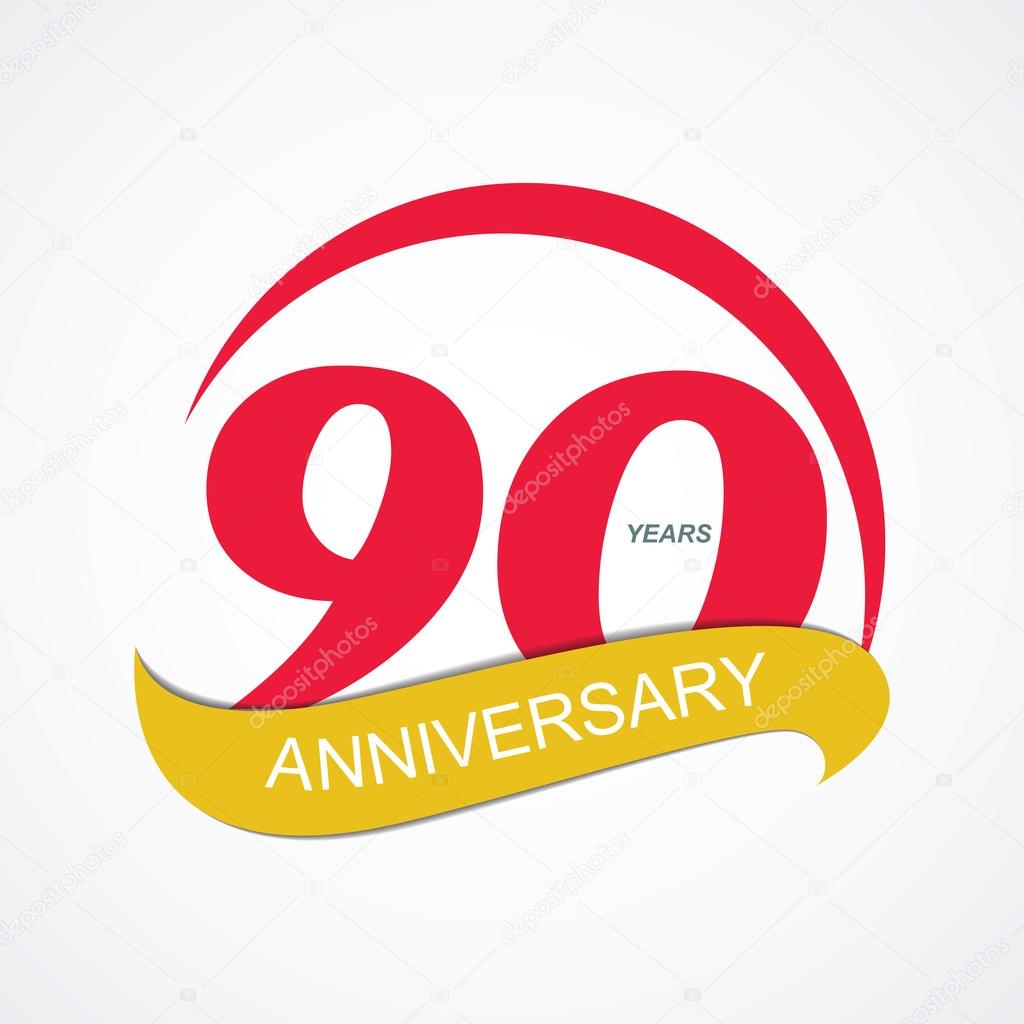 Template Logo 90 Anniversary Vector Illustration