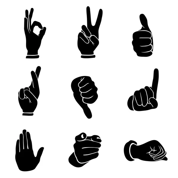 Hands icons set — Stock Vector